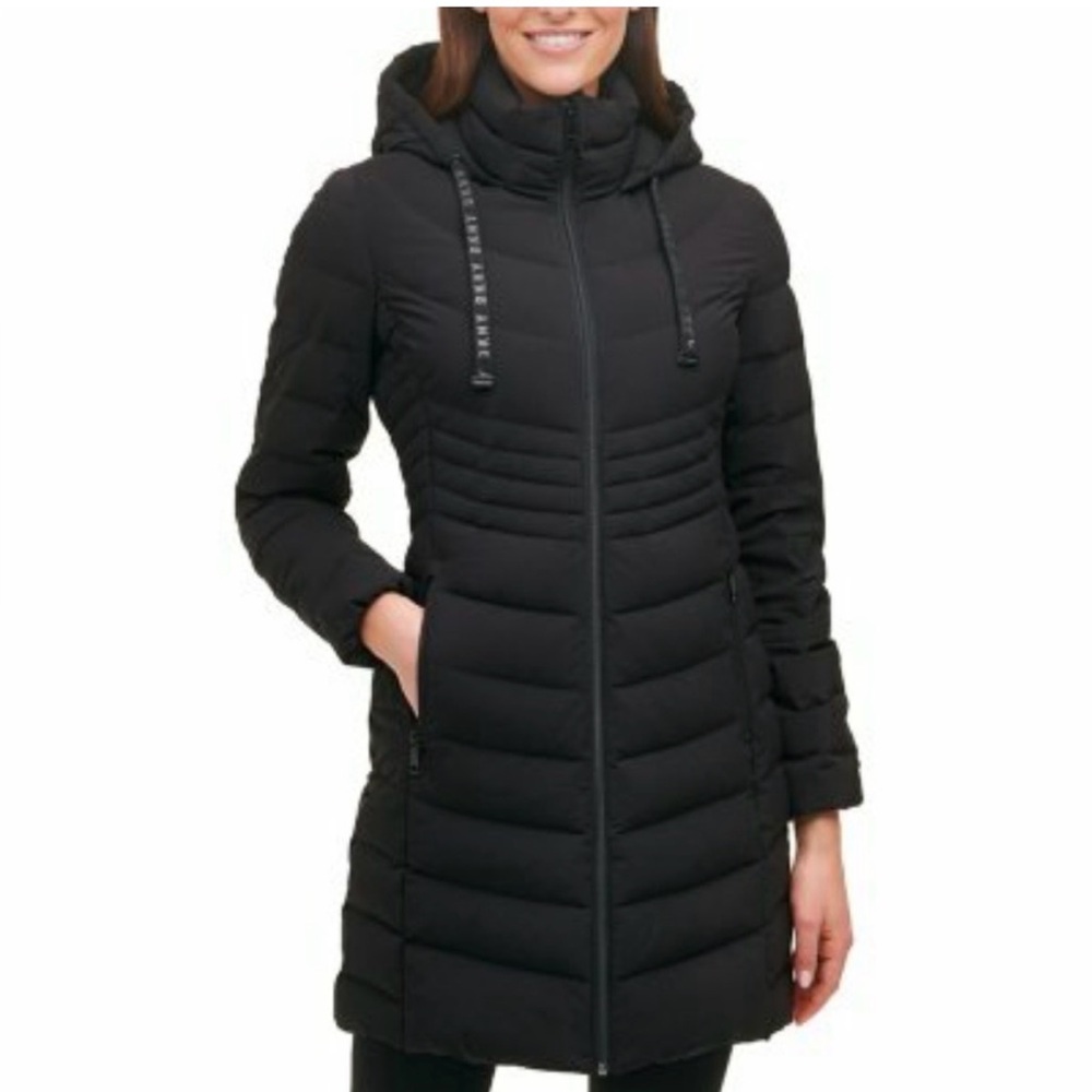 Women's Black Hooded Puffer Coat down filled size small